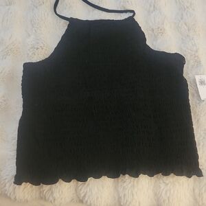 NWT Old Navy Black Textured Halter Top